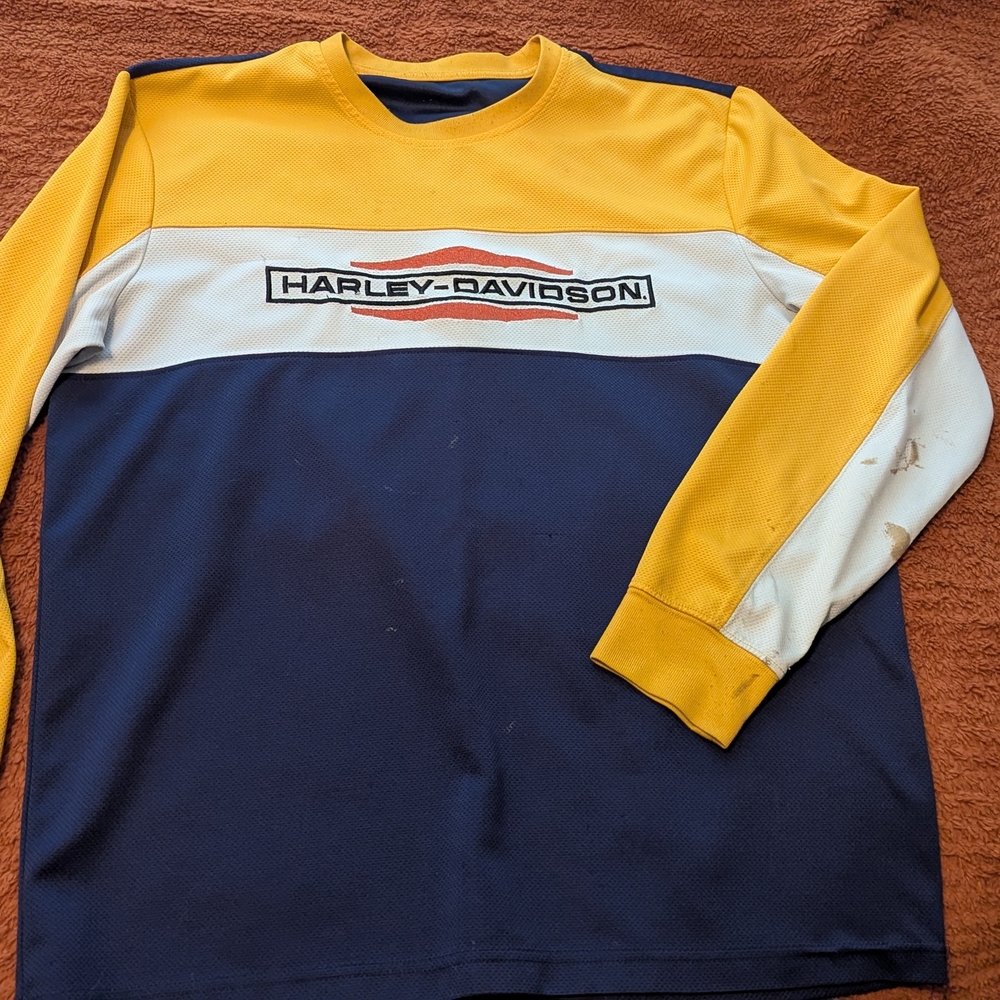 Harley-Davidson Yellow and Navy Logo Shirt